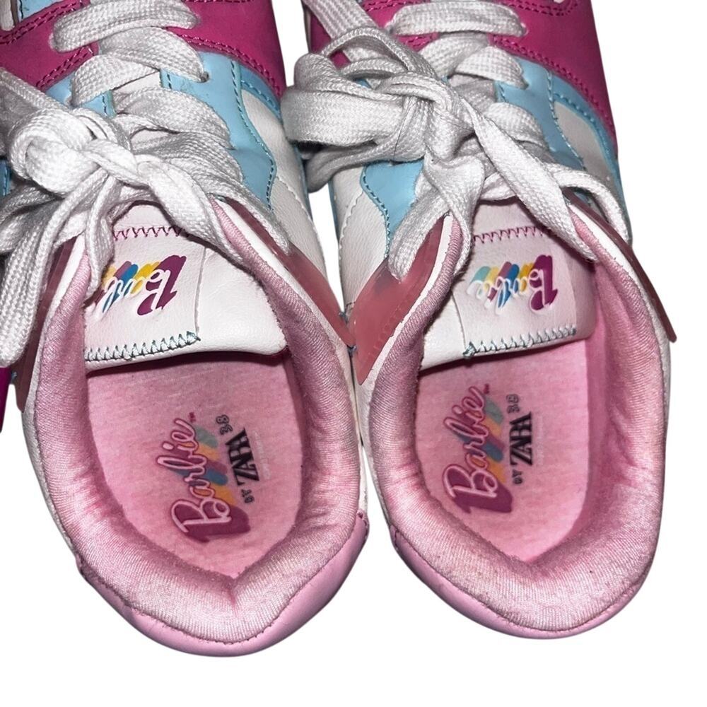 ZARA Multi Piece Maxi Sole Sneakers Barbie Pink Blue Colorblock 7.5 - Picture 8 of 10
